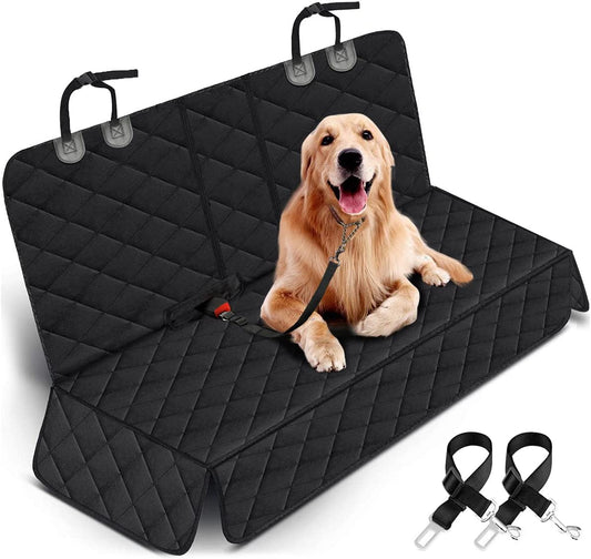 Back Seat Cover for Dogs Waterproof Cover Fits Middle Armrest for Most Cars Trucks Suvs - Black